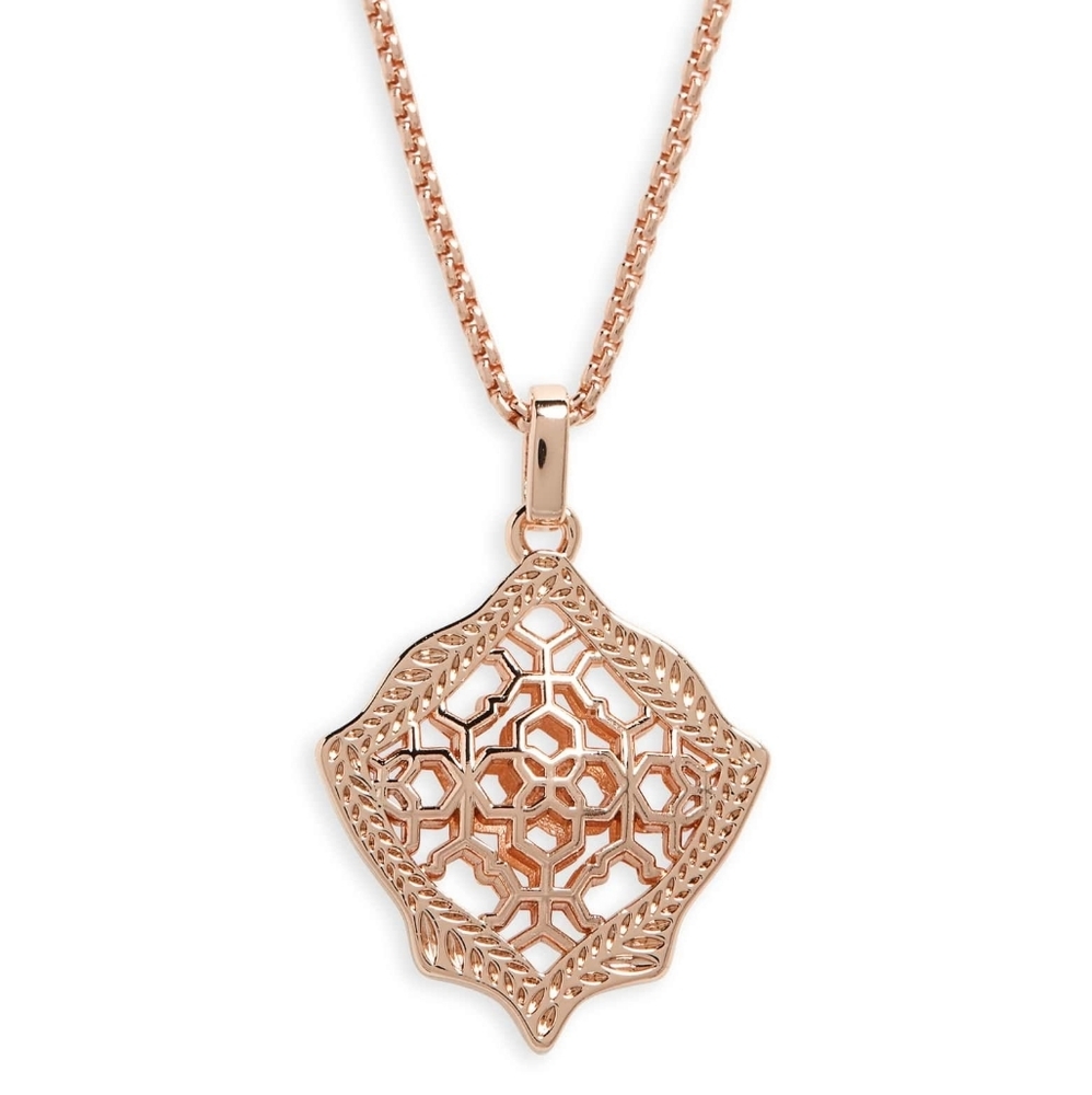 Kendra Scott Kacey Rose Gold Long Pendant Necklace